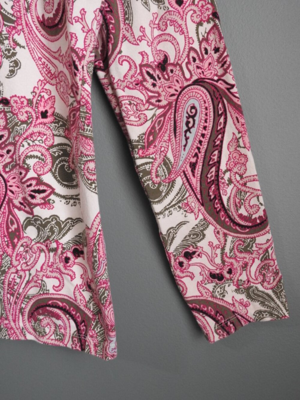 Kim Rogers Women's Crew Neck Long Sleeve Pink Abstract Floral Size Large - Picture 3 of 6